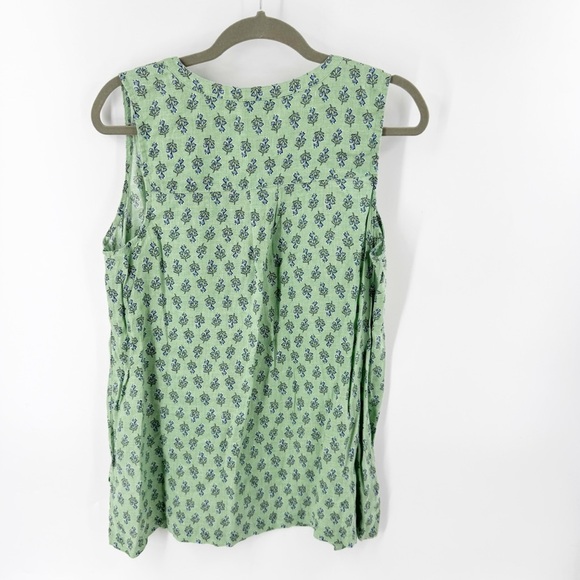 ✅ J.Jill 100% Linen Women's Size Medium Green Floral Linen Button Down Top - Picture 6 of 6